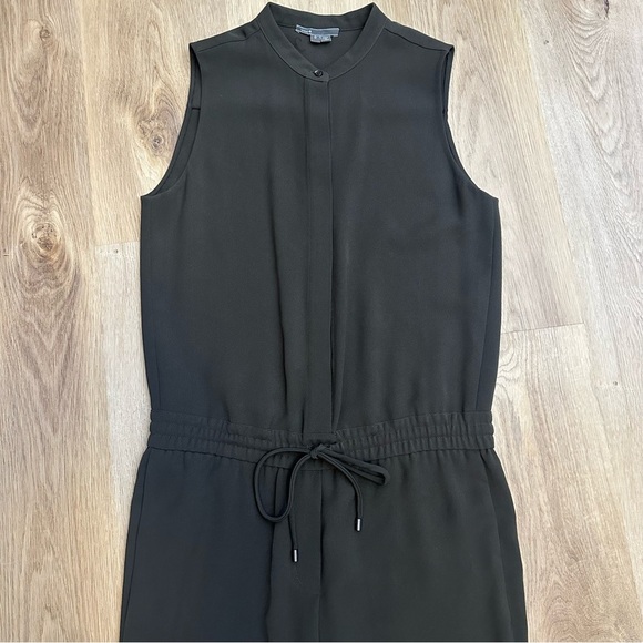 Vince Sleeveless Dark Grey Jumpsuit with Drawstring Waist - Picture 5 of 9